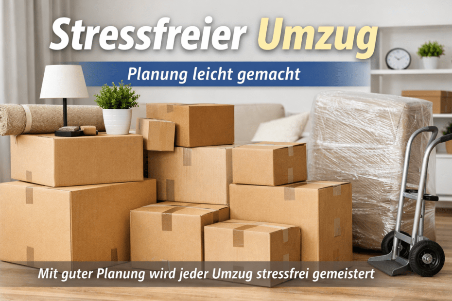 Umzugskartons und Möbel beim organisierten Umzug