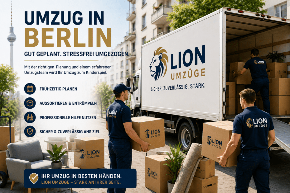 Professionelles Umzugsteam trägt Umzugskartons in einen Umzugswagen.