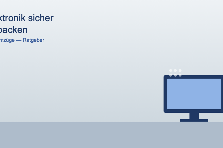 Symbolgrafik eines Fernsehers mit Luftpolsterfolie für sicheren Elektroniktransport