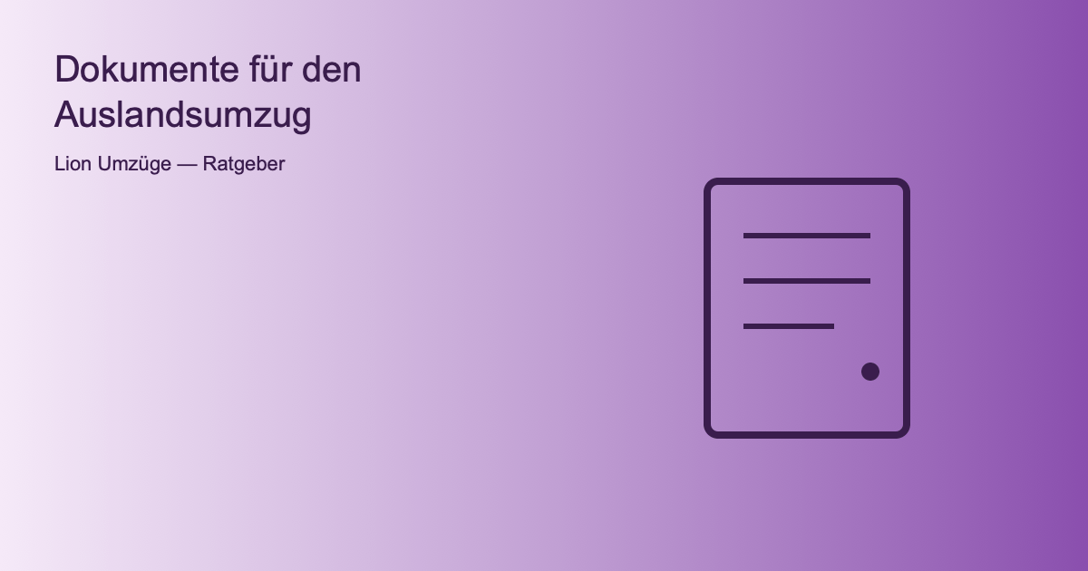 Symbolbild Dokumentenmappe für den internationalen Umzug
