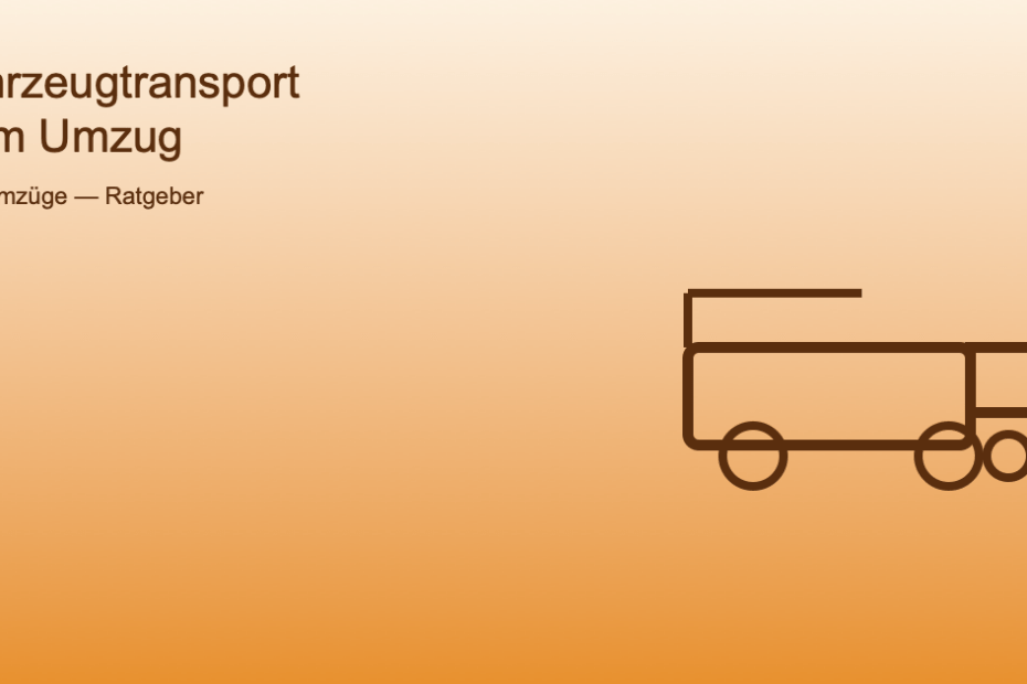 Illustration Auto auf Transportanhänger als Symbol für Fahrzeugtransport beim Umzug