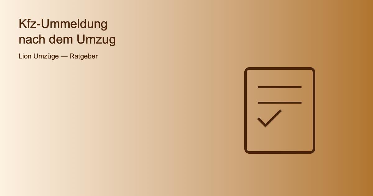 Symbolbild Checkliste für die Kfz-Ummeldung nach dem Umzug