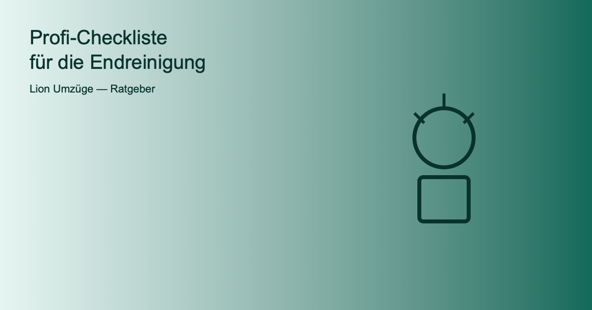 Symbolbild Lupe und Eimer für die professionelle Endreinigung