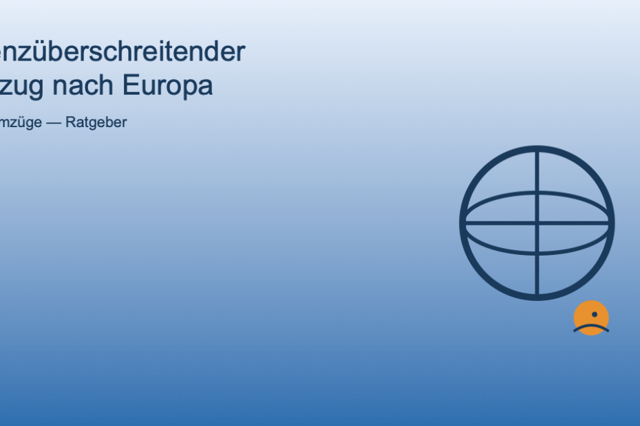Illustration Globus als Symbol für einen grenzüberschreitenden Europaumzug