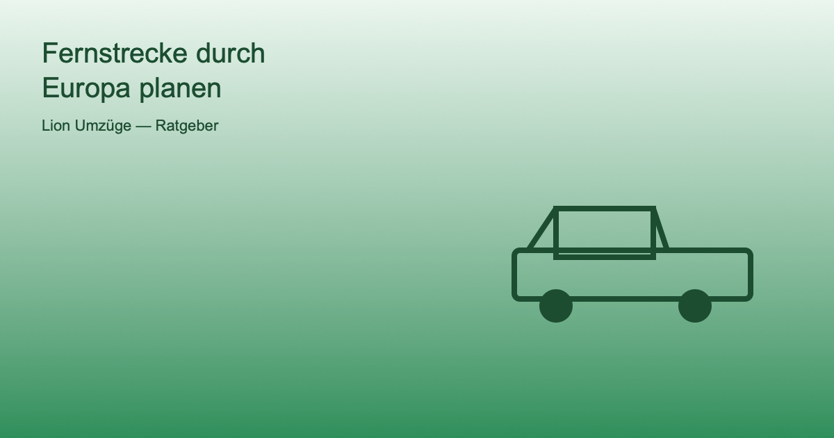 Symbolbild Lkw-Silhouette für lange Umzugsstrecken innerhalb Europas