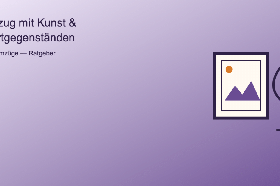 Illustration eines Gemäldes und einer antiken Vase, symbolisiert den sicheren Transport von Kunst und Wertgegenständen beim Umzug