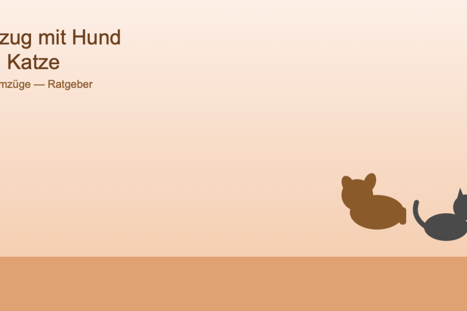 Symbolgrafik von Hund und Katze zum Thema Umzug mit Haustieren